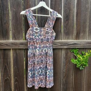 Topshop Floral Print Square Neck Sundress